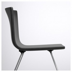 Фото1.Кресло, хромированный, Мьюки Кавато темно-коричневый BERNHARD IKEA 201.638.02